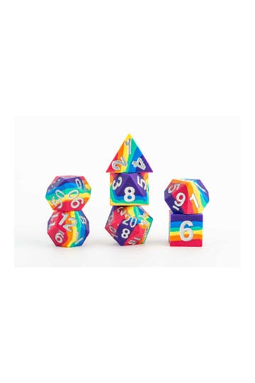 Fanroll Sharp Edge Silicone Dice Set Rainbow (7)