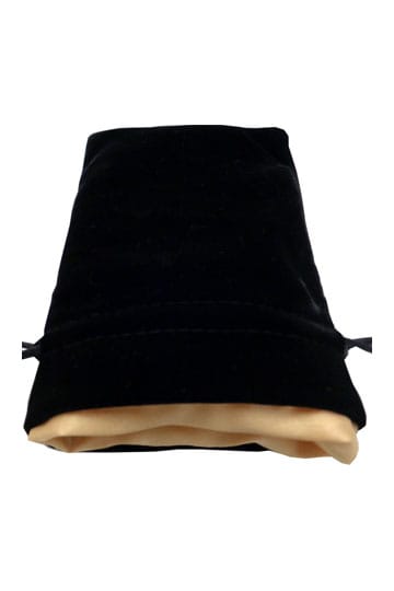 Fanroll Dice Bag Velvet zwart met goud satijnen klein