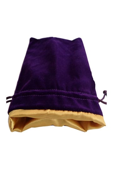 Fanroll Dice Bag Velvet paars met goud satijnen klein