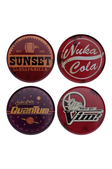 Fallout Coaster 4-pack metalen drankjes