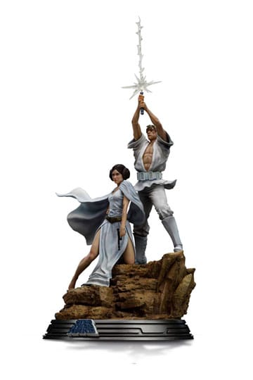 Star Wars Deluxe kunstschaalstandbeeld 1/10 Luke en Leia 41 cm