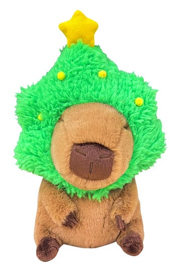 Capybara pluche figuur capybara met kerstboom 32 cm