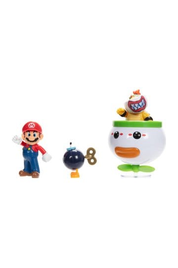 World of Nintendo Minifiguur 2-pack Mario en Bowser Jr. Clownauto 6 cm