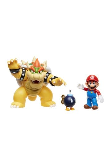 World of Nintendo Actie Figuur 3-Pack Mario vs. Bowser Lava Battle 6-15 cm