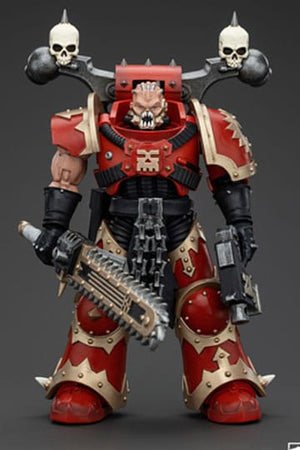 Warhammer 40K Actie Figuur 1/18 Wereldeters Khorne Berzerker met uitliggende kettingzwaard 13 cm