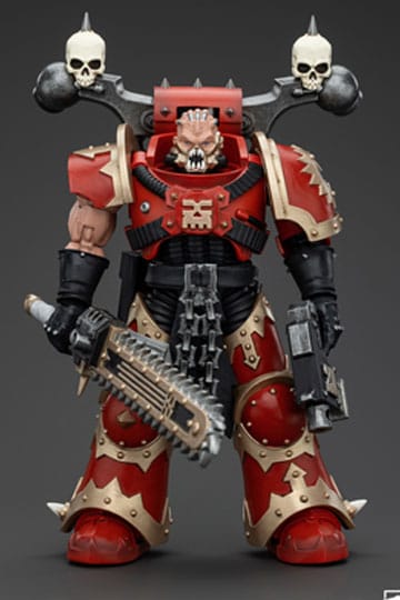 Warhammer 40K Actie Figuur 1/18 Wereldeters Khorne Berzerker met uitliggende kettingzwaard 13 cm