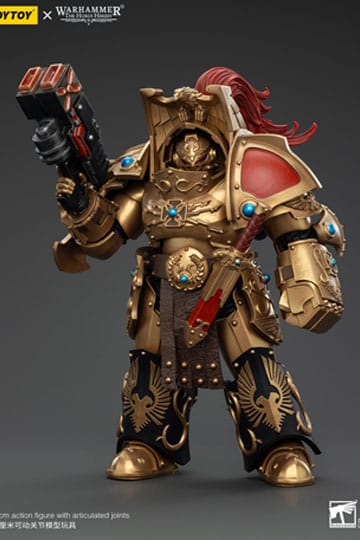 Warhammer the Horus Heresy Action Figuur 1/18 Legio Custodes Aquilon Terminator Squad Aquilon met dubbele gekoppelde Adrathische destructor 14 cm