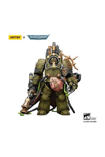 Warhammer 40.000 actiefiguur Death Guard Lord of Virulence met Power Fist en Twin Plague Spewer 14 cm