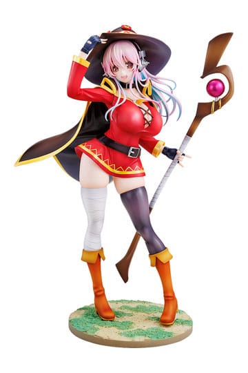 Super Sonico x Konosuba PVC-beeld 1/7 Super Sonico Megumin-samenwerking Ver. 25 cm