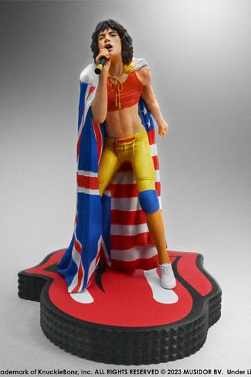 Het Rolling Stones Rock Iconz -standbeeld Mick Jagger (Tattoo You Tour 1981) 22 cm