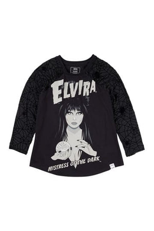 Elvira by Loungefly Tee T-shirt Unisex gesmokte raglan