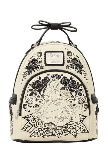 Alice in Wonderland geborduurde mini-rugzak met bloemen