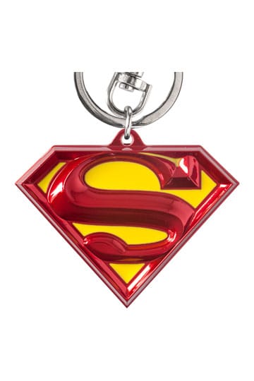 DC Pewter-sleutelhanger Superman-logo gekleurd