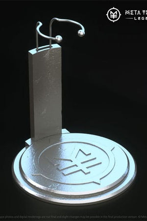 Legendari -actiefiguur Stand met metatravelers -logo