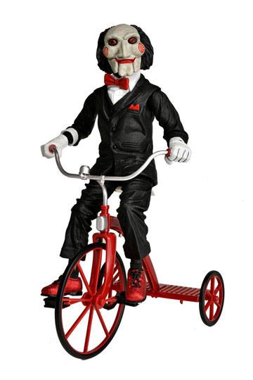 Zaagactiefiguur met geluid Billy met tricyle 30 cm