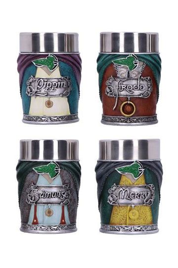 Lord of the Rings Shotglass 4-Pack Hobbits