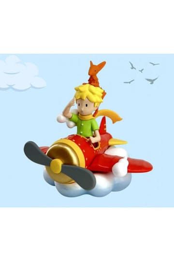 De kleine prins figuur Little Prince & Fox in het vliegtuig 7 cm