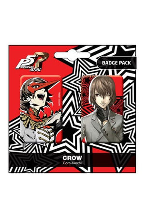 Persona 5 Royal Pin Badges 2-Pack Crow / Goro Akechi