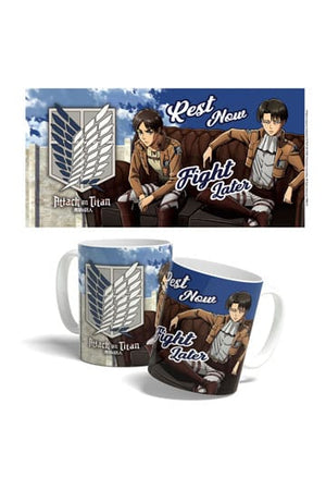 Aanval op titan mug rust nu, vecht later 325 ml