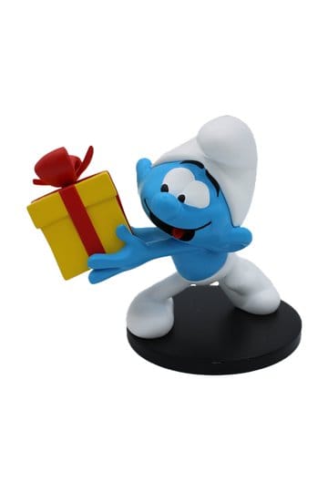 Het Smurfenbeeld Jokey Smurf met cadeau 10 cm
