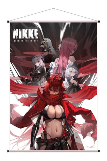 Godin van de overwinning: Nikke Wallscroll Red Hood, Sneeuwwitje, Scarlet, Dorothy & Rapunzel 60 x 90 cm