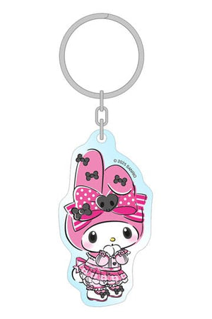 Sanrio Roze Zwart Party Series Acryl Sleutelhanger My Melody 7 cm