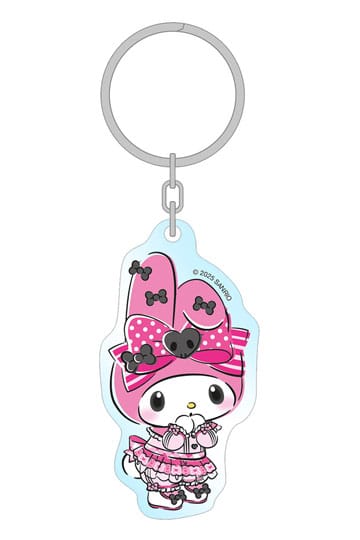 Sanrio Roze Zwart Party Series Acryl Sleutelhanger My Melody 7 cm