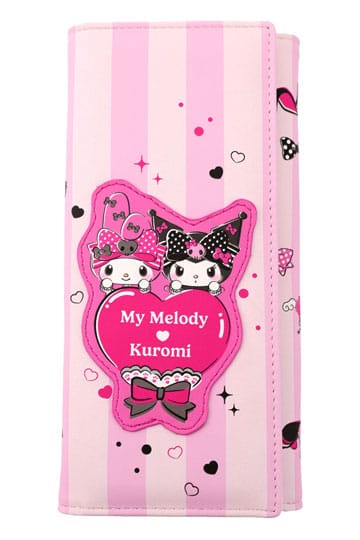Sanrio Roze Zwarte Party Series Portemonnee Kuromi & My Melody