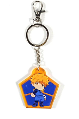 Blauw slot acryl sleutelhanger renSuke Kunigami chibi stijl 5 cm