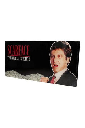 Scarface Glasposter The World Is Yours (zwarte achtergrond) 60 x 30 cm