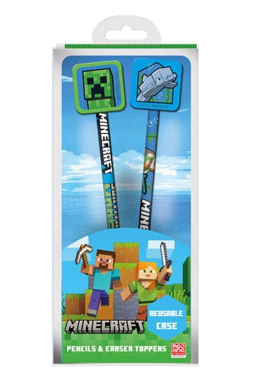 Minecraft-potlood met topper 2-pack