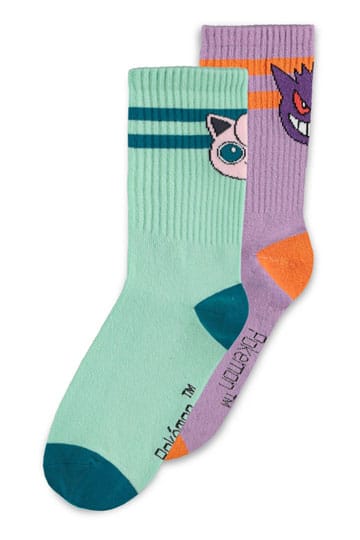 Pokemon Socks 2-Pack Heads Gray 35-38