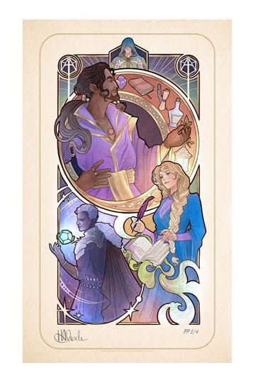 Cruciale rol Art Print Matthew Mercer: 10e verjaardag Art Nouveau-illustraties 46 x 28 cm - niet ingelijst