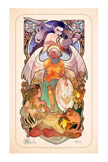 Cruciale rol Art Print Ashley Johnson: 10e verjaardag Art Nouveau-illustraties 46 x 28 cm - niet ingelijst
