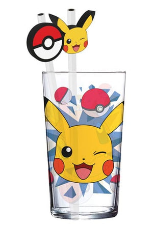 Pokémon Glazen Tumbler met Rietjes Pikachu 485 ml