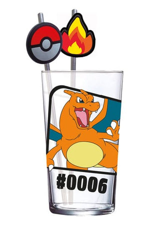 Pokémon Glazen Tumbler met Rietjes Charizard 480 ml