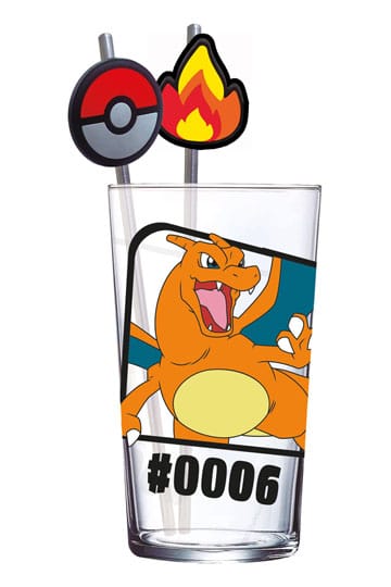 Pokémon Glazen Tumbler met Rietjes Charizard 480 ml