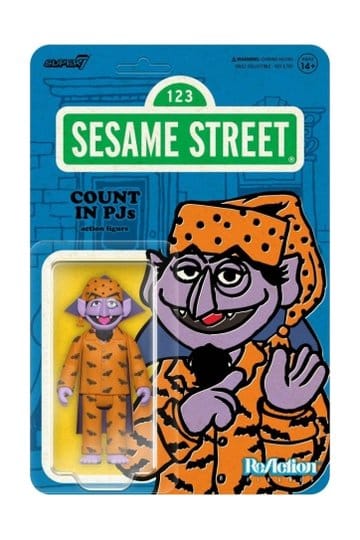 Sesamstraat ReAction Actiefiguur Wave 06 Count Von Count (PJ's) 10 cm