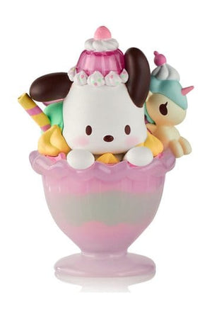 Hello Kitty & Friends Vensterdoosfiguur Fast Food Pochacco Roze Eenhoorn Sundae 9 cm