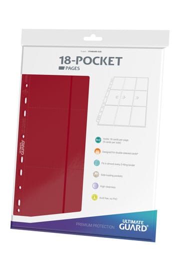 Ultimate Guard 18-Pocket Pages Side-loading (10)-Rood