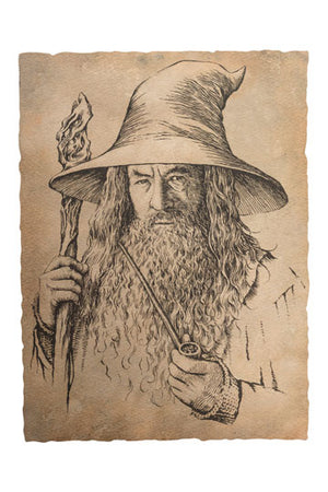 The Hobbit Art Print Portret van Gandalf The Gray 21 x 28 cm