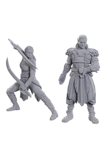 D&D Nolzur's prachtige miniaturen Ongeverfde miniatuur Jaheira & Halsin