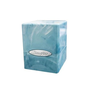 DECKBOX Satin Cube Marmer Lichtblauw / Wit