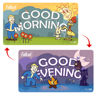 SPEELMAT Fallout Vault Boy Goedemorgen/Avond