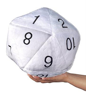 Jumbo D20 Pluche Dobbelsteen Wit