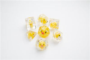 DICE Omarmd Badeend RPG Dobbelstenen Set 7-delig