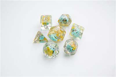 DICE Omarmd Groene Schedel RPG Dobbelstenen Set 7st