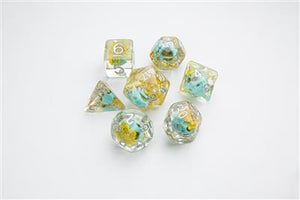 DICE Omarmd Groene Schedel RPG Dobbelstenen Set 7st