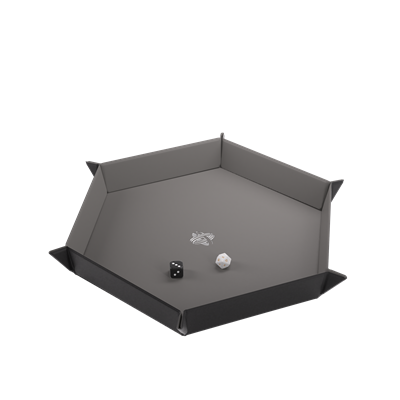 Magnetische dobbelsteenbak zeshoekig zwart/grijs