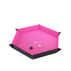 Magnetische dobbelsteenbak zeshoekig zwart/roze